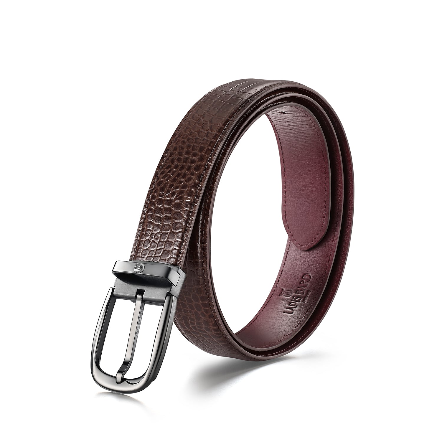 Mandeville Croc-Textured Belt
