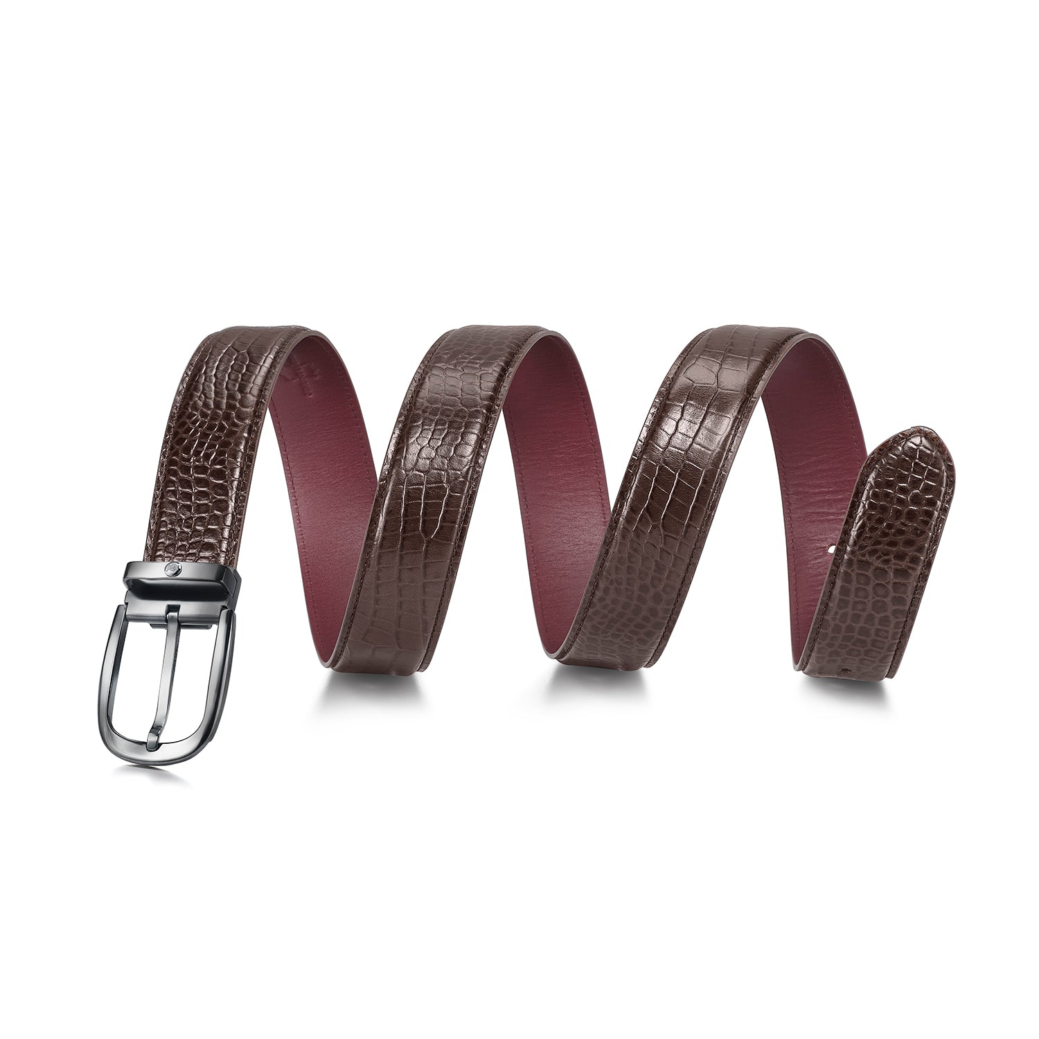 Mandeville Croc-Textured Belt