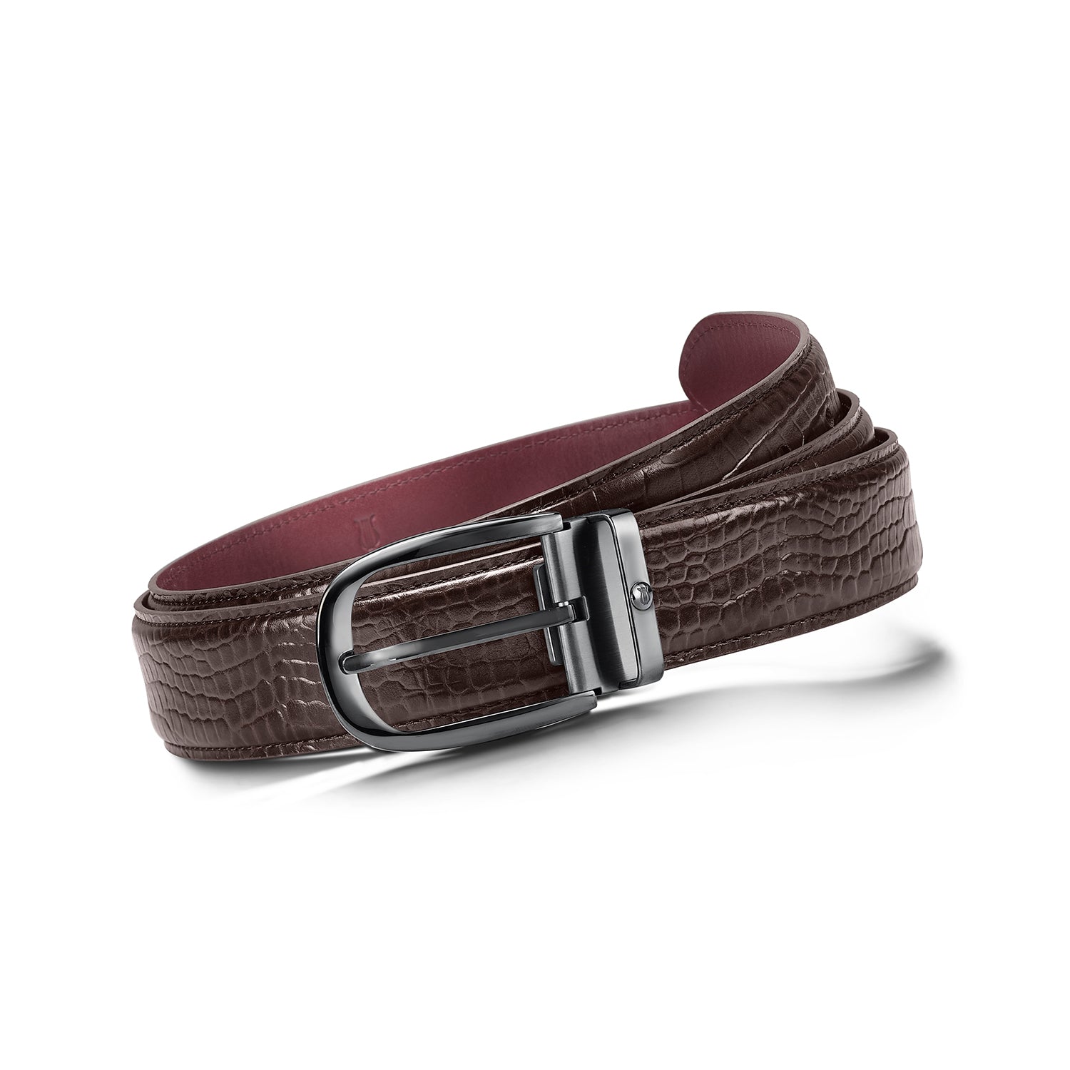 Mandeville Croc-Textured Belt