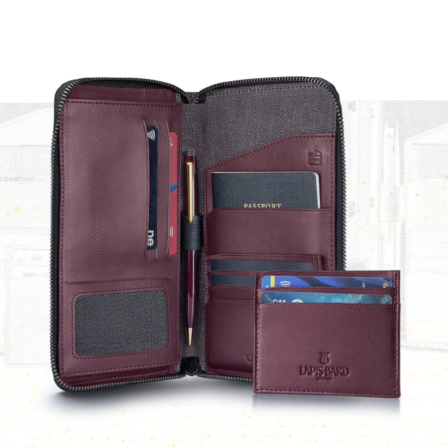 Enigma Passport Wallet - Bordeaux