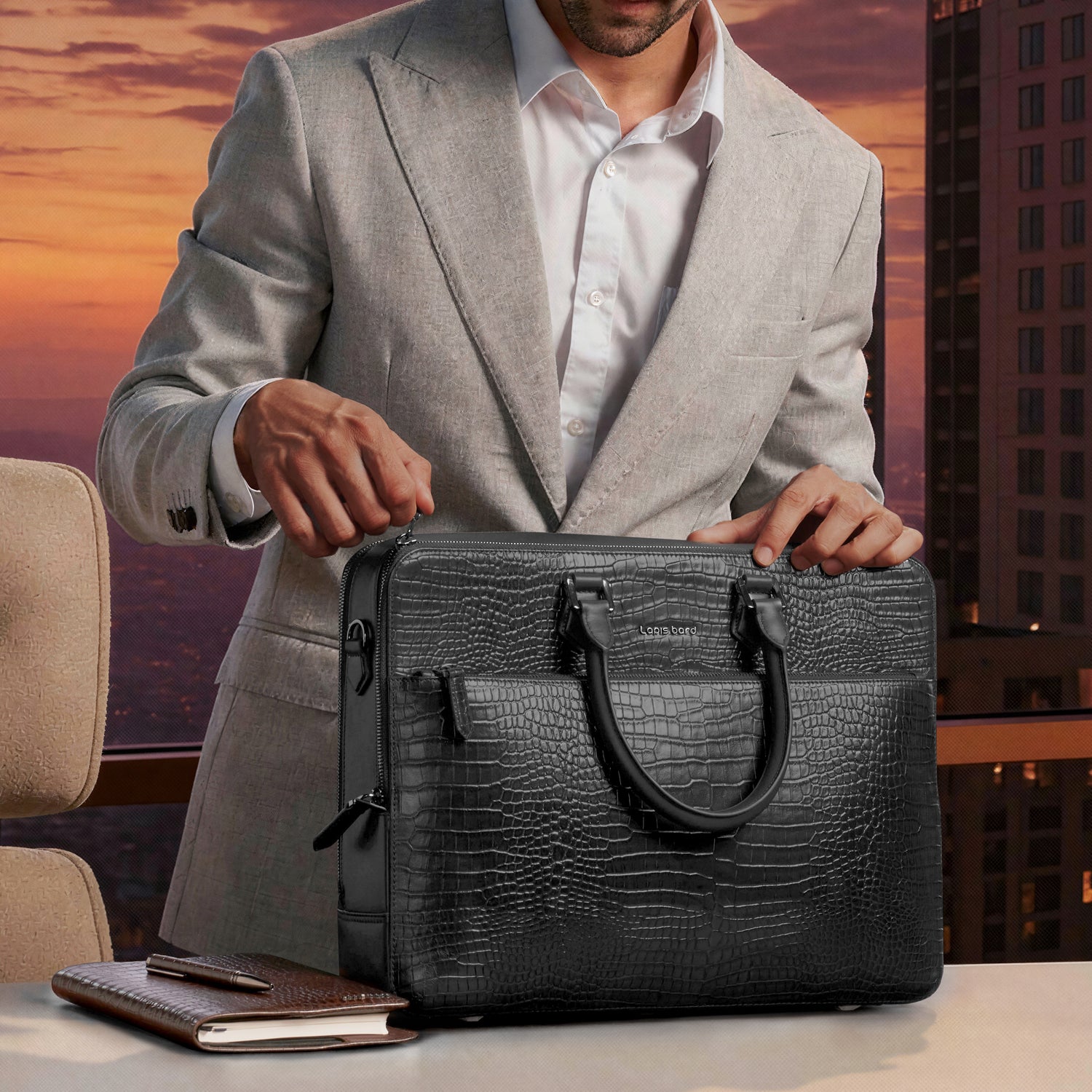 Mandeville Noir Laptop Bag (Double Compartment)