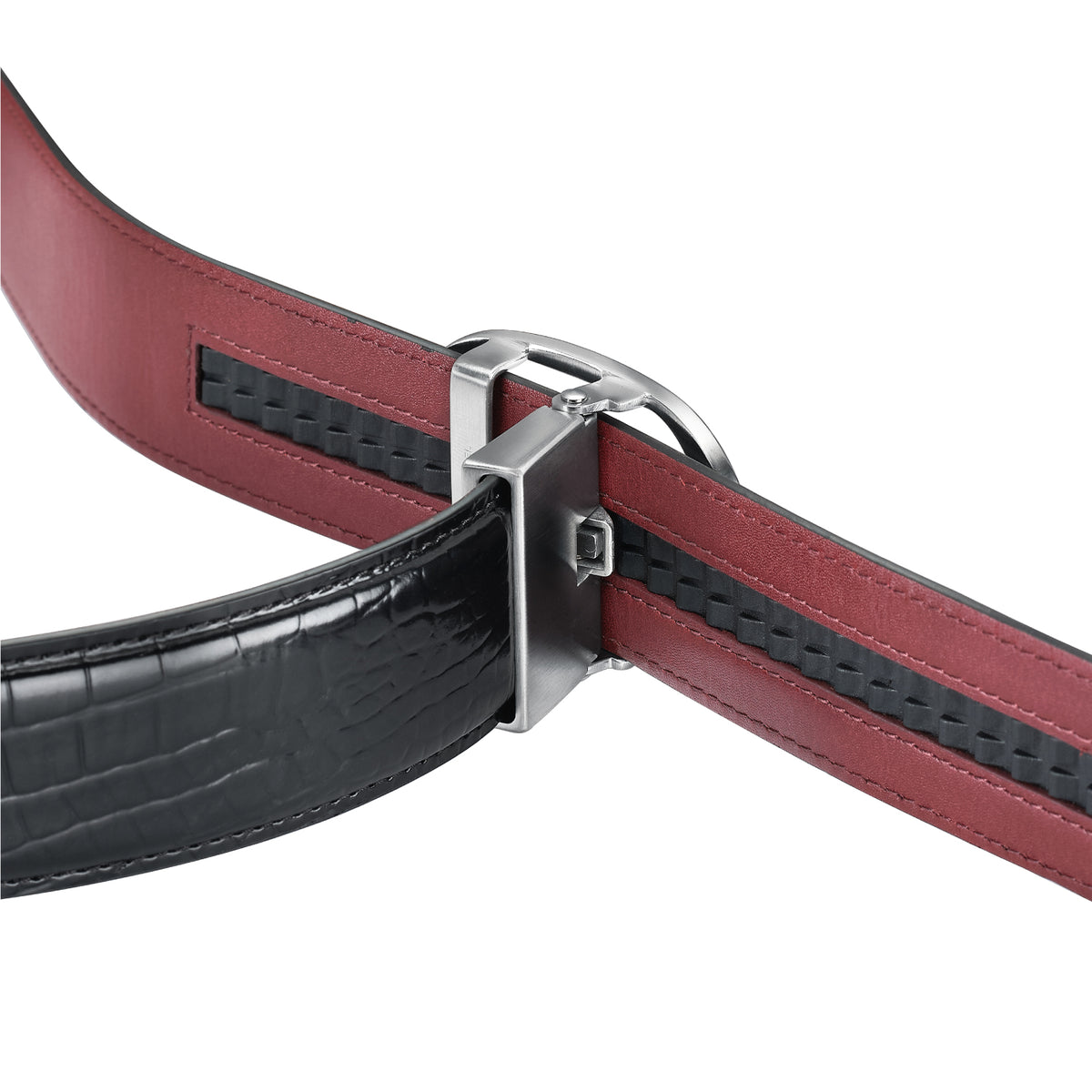 Nova Shiny Chrome Autolock Buckle With Mandeville Black Leather Strap