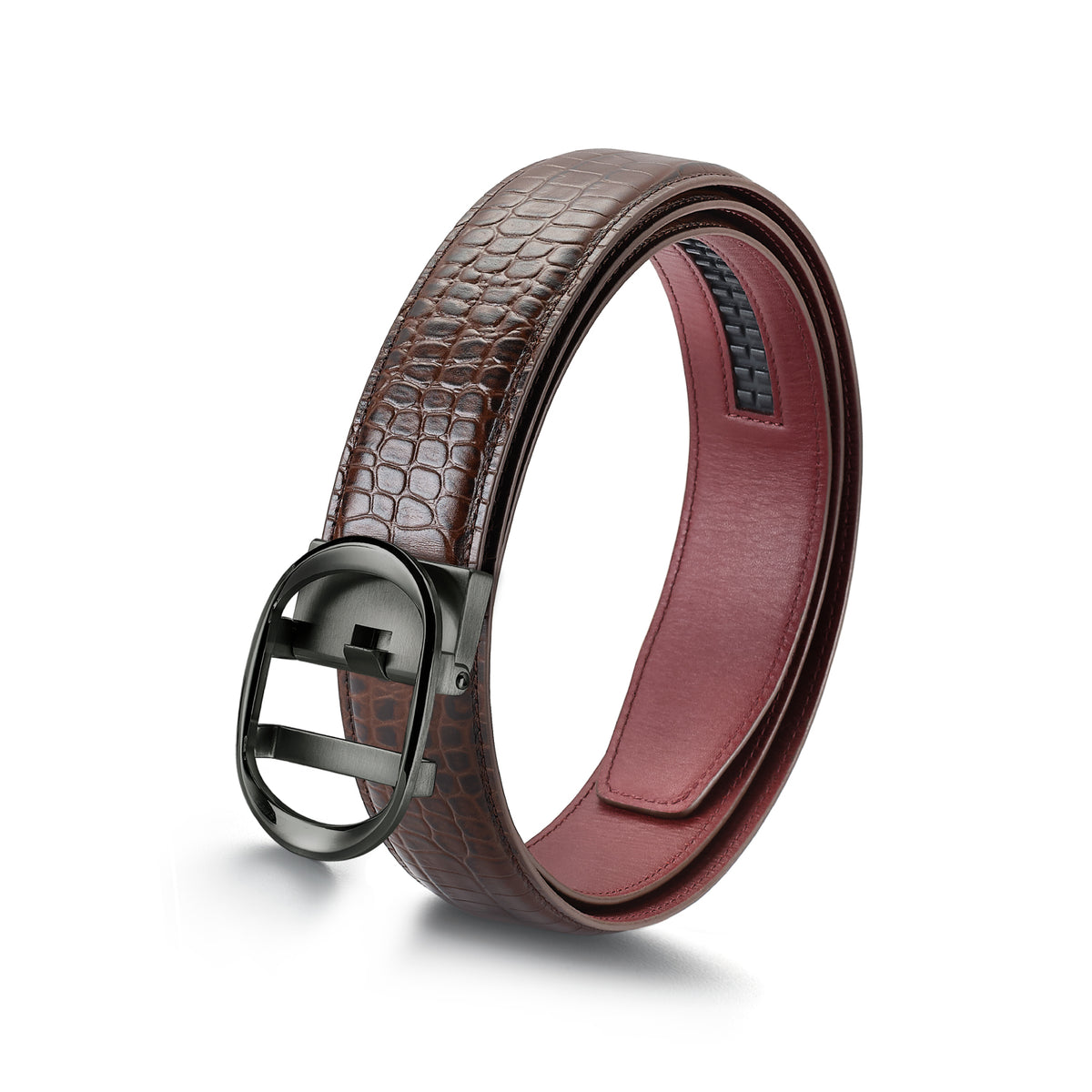Nova Shiny Gunmetal Autolock Buckle With Mandeville Brown Leather Strap