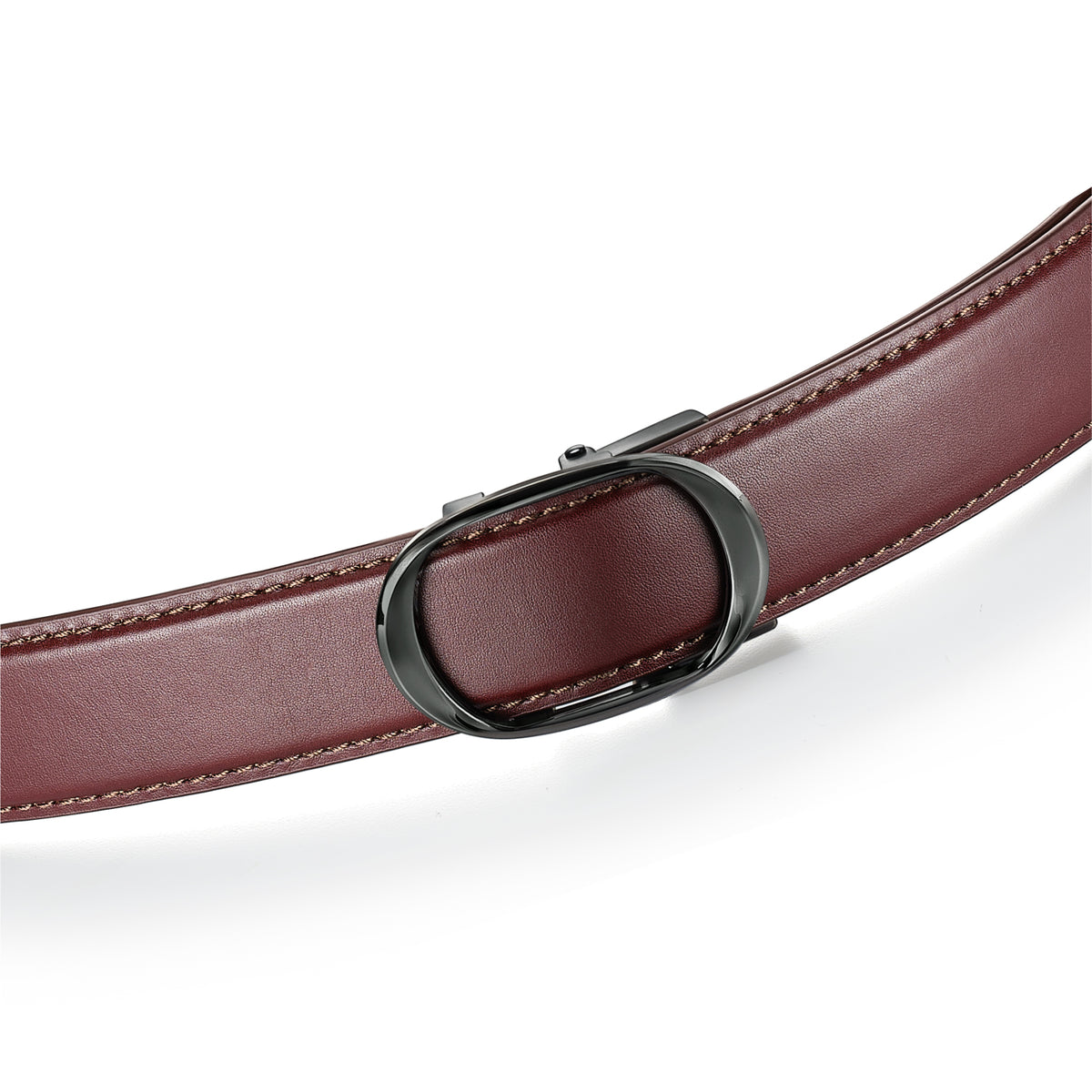 Nova Shiny Gunmetal Autolock Buckle With Cacao Dark Brown Leather Strap