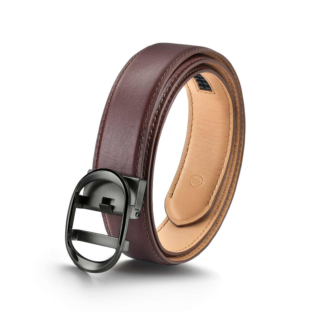 Nova Shiny Gunmetal Autolock Buckle With Cacao Dark Brown Leather Strap