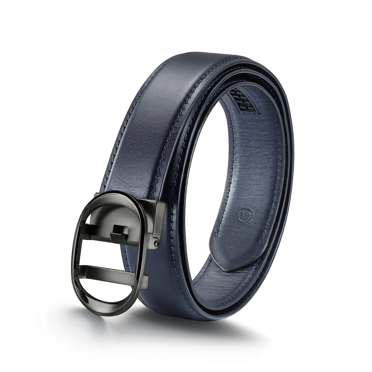 Nova Shiny Gunmetal Autolock Buckle With Midnight Navy Leather Strap
