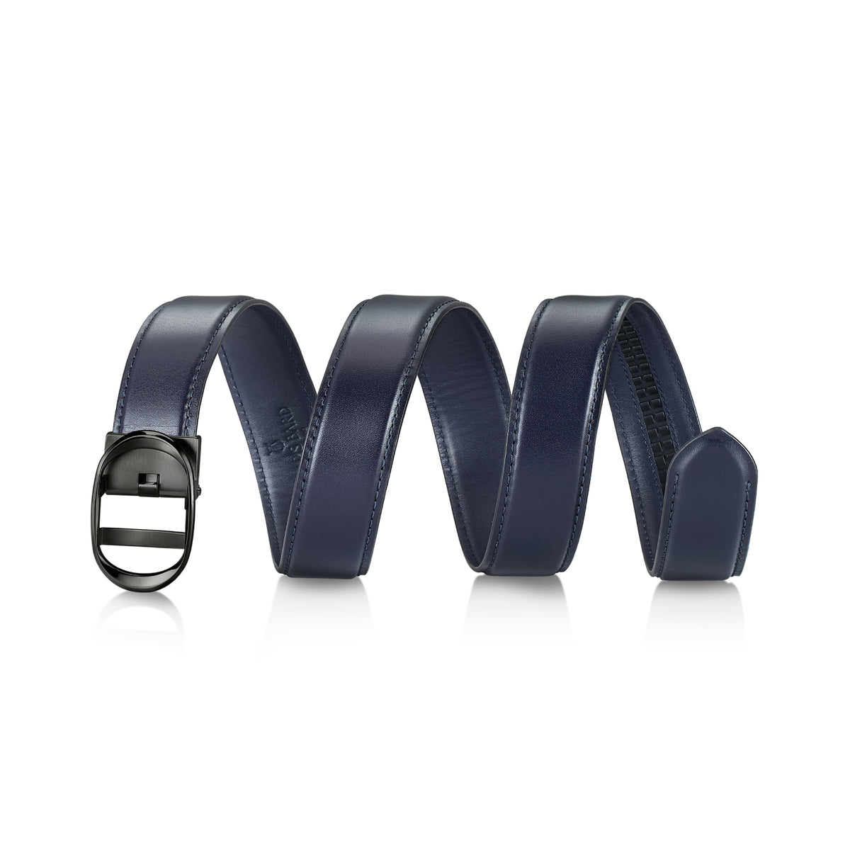 Nova Shiny Gunmetal Autolock Buckle With Midnight Navy Leather Strap