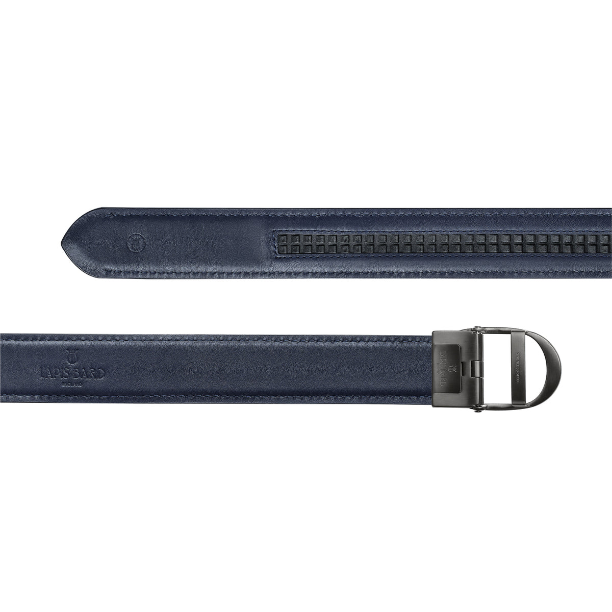 Nova Shiny Gunmetal Autolock Buckle With Midnight Navy Leather Strap
