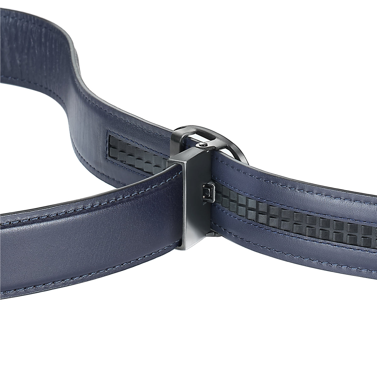 Nova Shiny Gunmetal Autolock Buckle With Midnight Navy Leather Strap