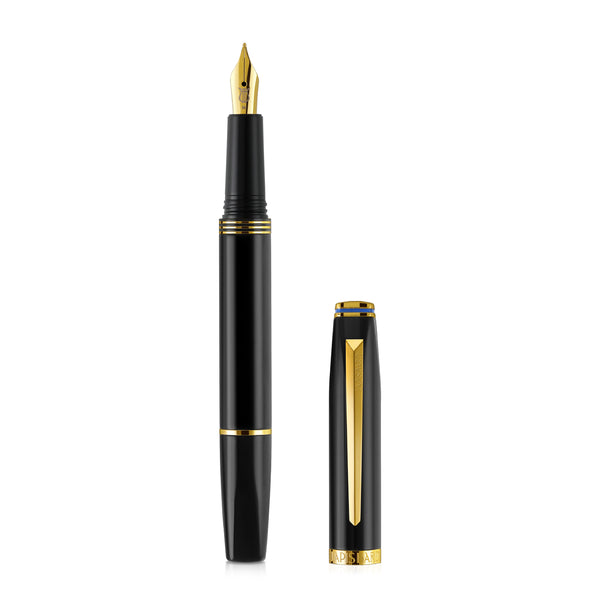 Contemporary Black and Gold Fountain Pen