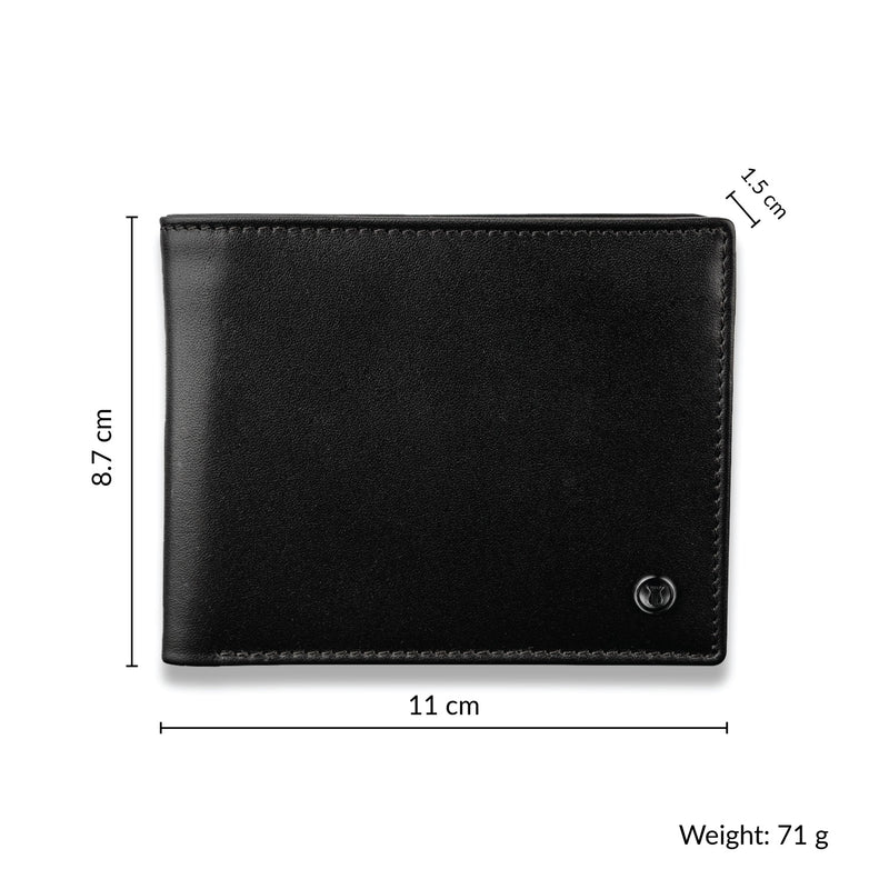 Carbon Black Bi-fold Coin Wallet
