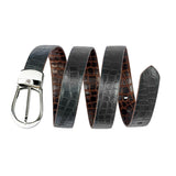 Sullivan Black & Cognac Reversible Croco Print Leather Belt