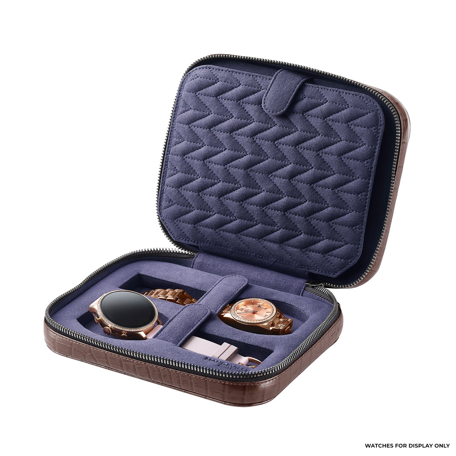 Mandeville Croc-Textured Watchcase (4 Slots)