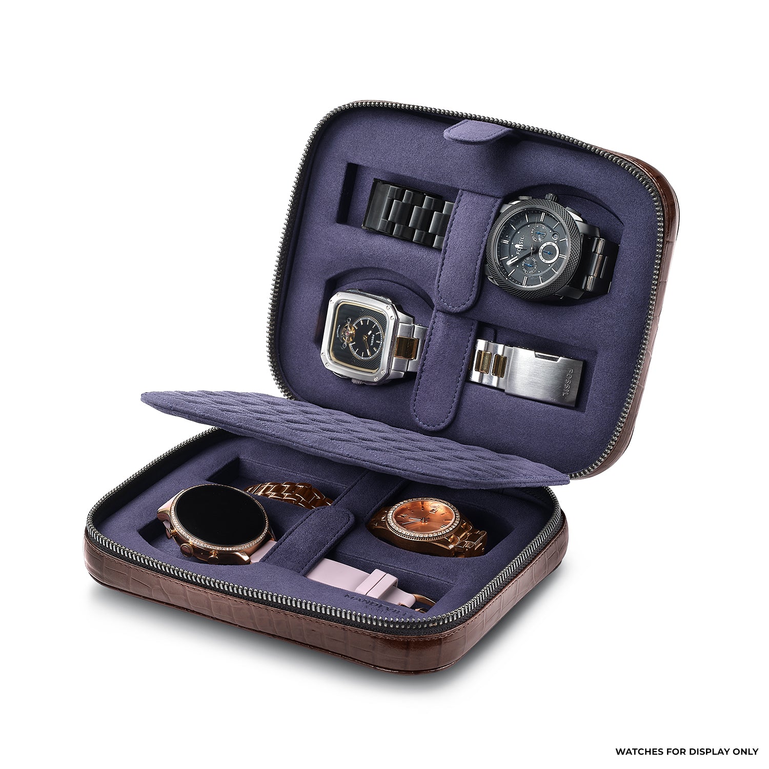 Mandeville Croc-Textured Watchcase (4 Slots)