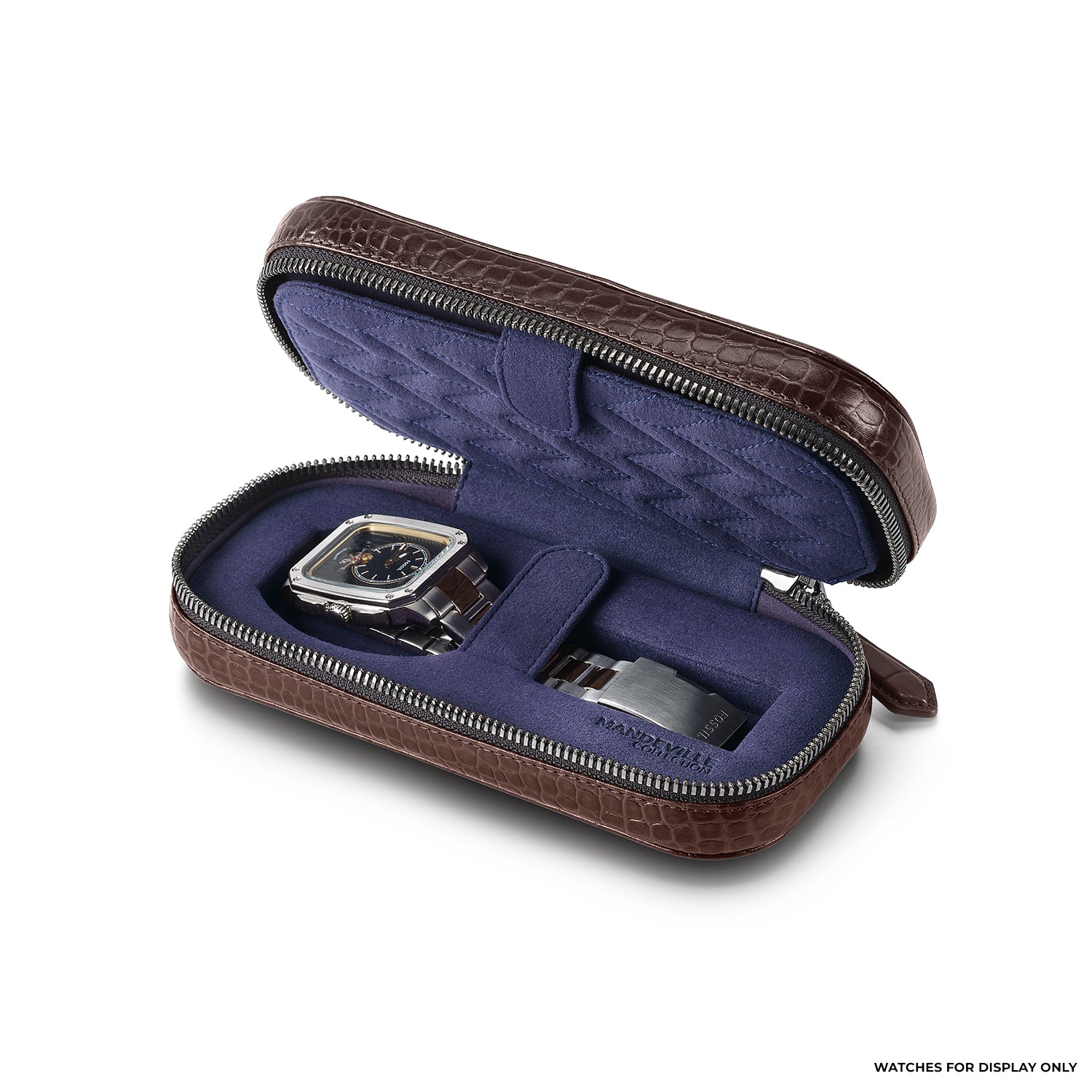 Mandeville Croc-Textured Watchcase (2 Slots)