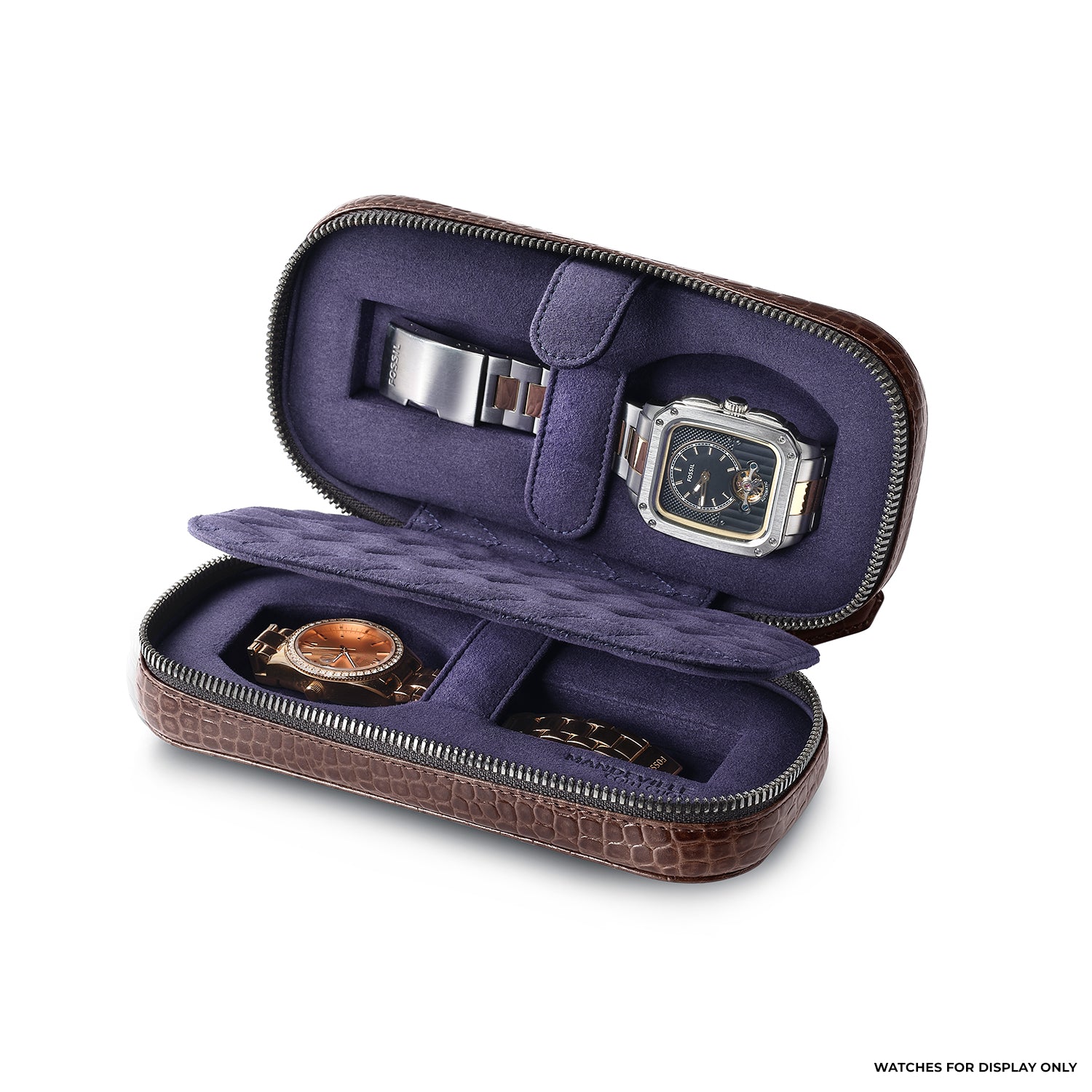 Mandeville Croc-Textured Watchcase (2 Slots)