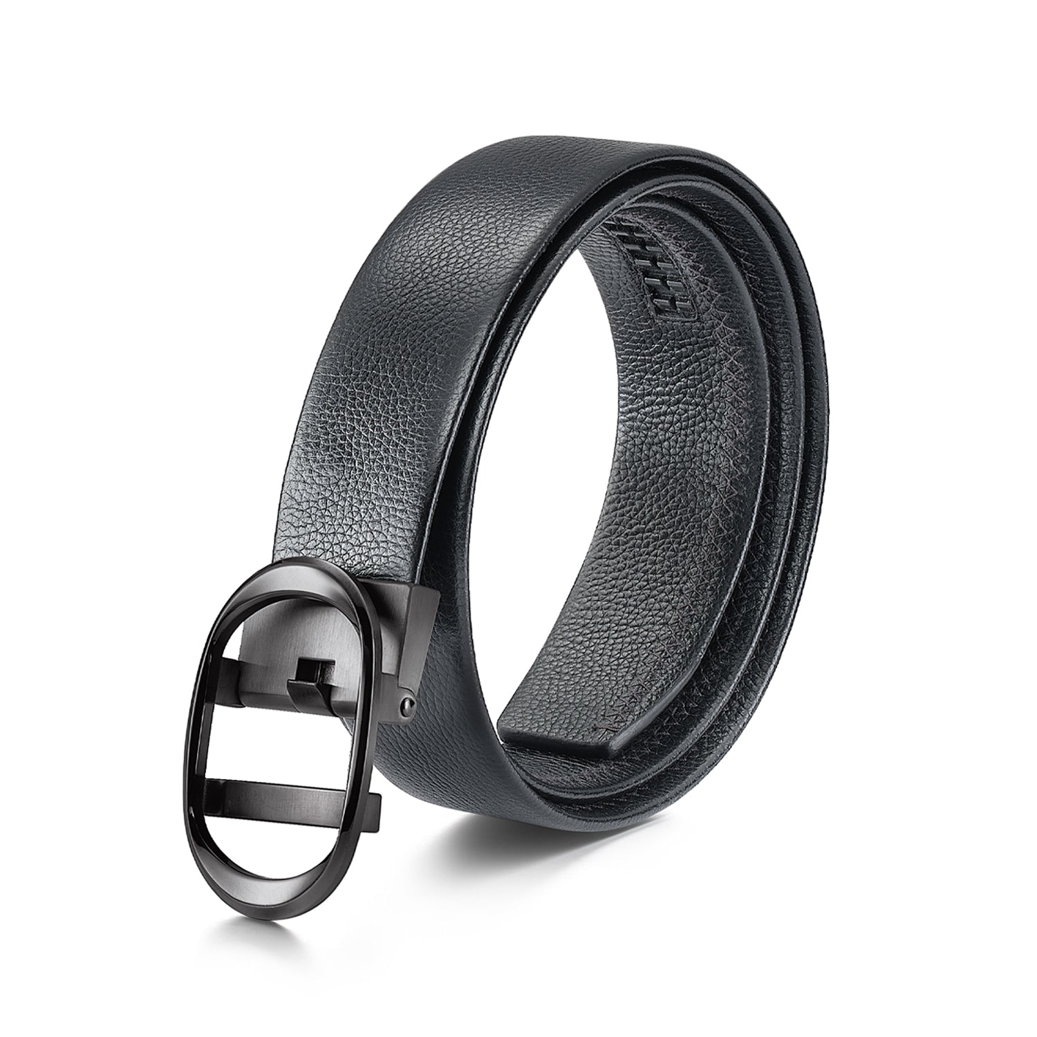 Nova Black Pebbled Leather Belt