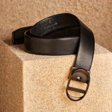 Nova Black Pebbled Leather Belt