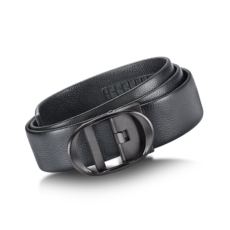 Nova Black Pebbled Leather Belt