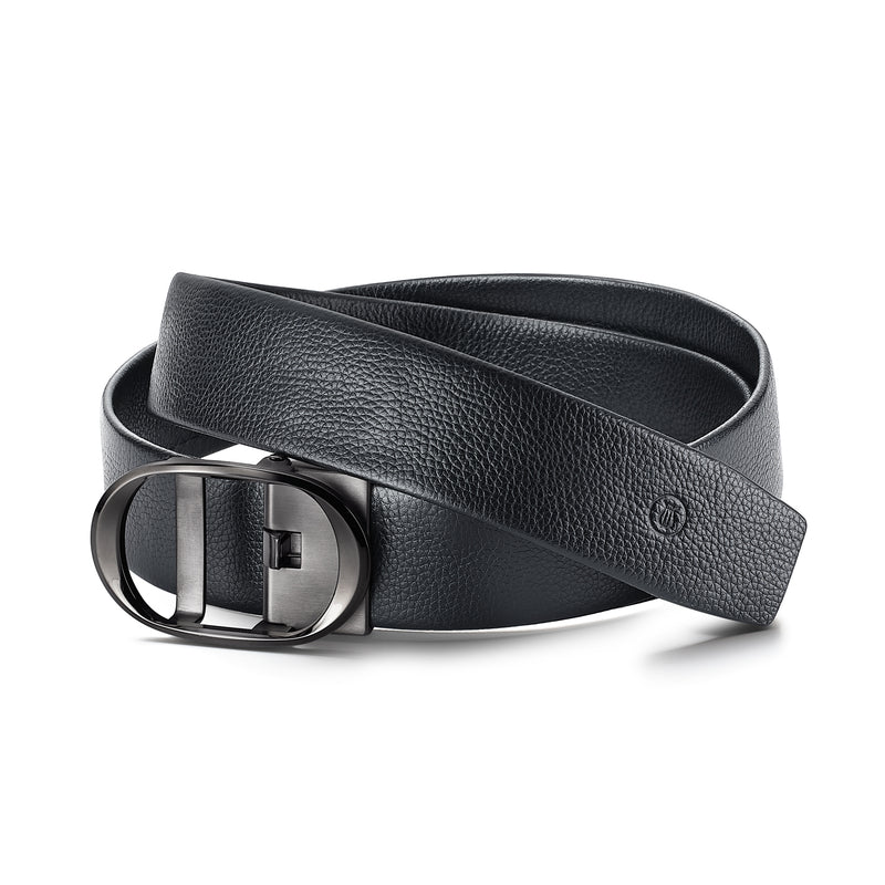 Nova Black Pebbled Leather Belt