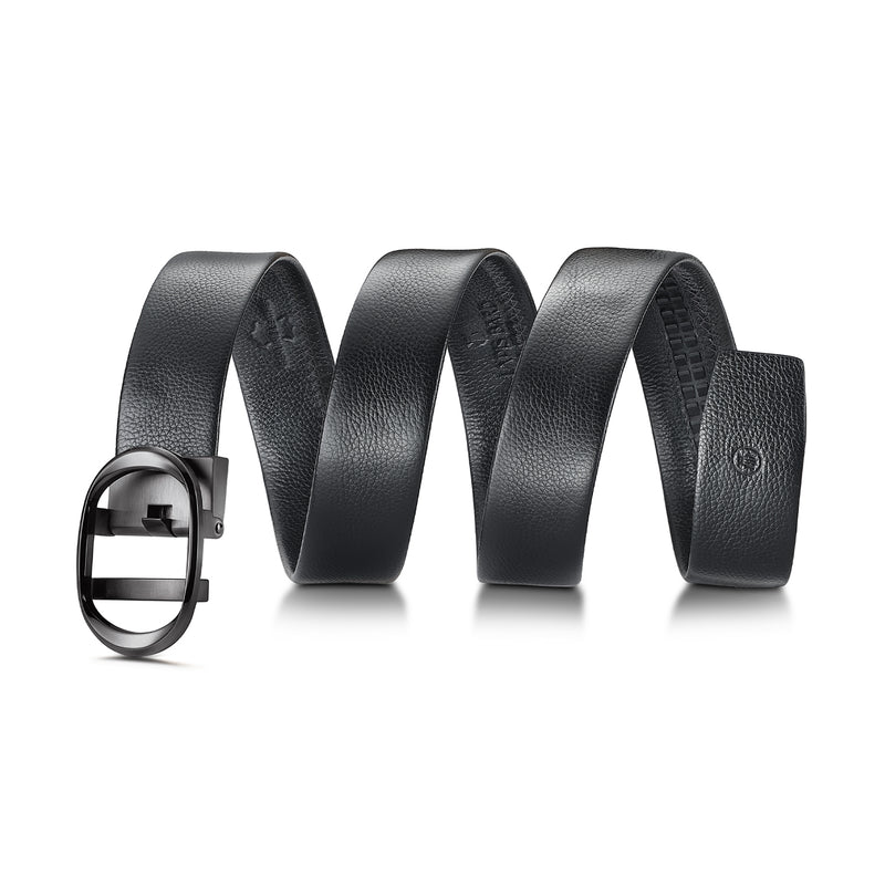 Nova Black Pebbled Leather Belt