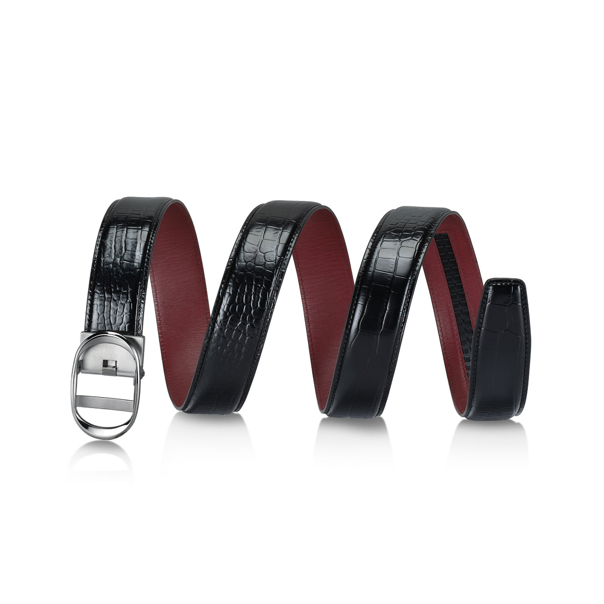 Nova Shiny Chrome Autolock Buckle With Mandeville Black Leather Strap