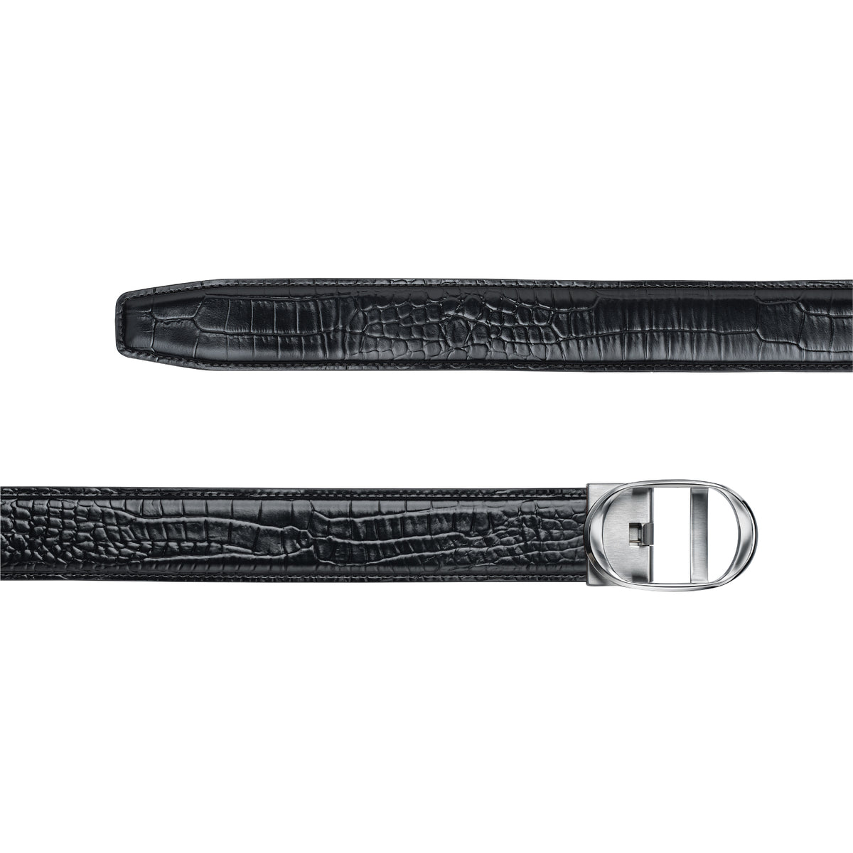 Nova Shiny Chrome Autolock Buckle With Mandeville Black Leather Strap