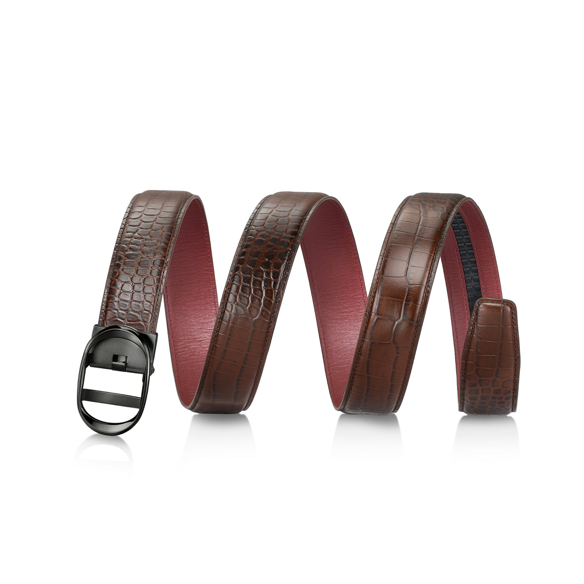 Nova Shiny Gunmetal Autolock Buckle With Mandeville Brown Leather Strap