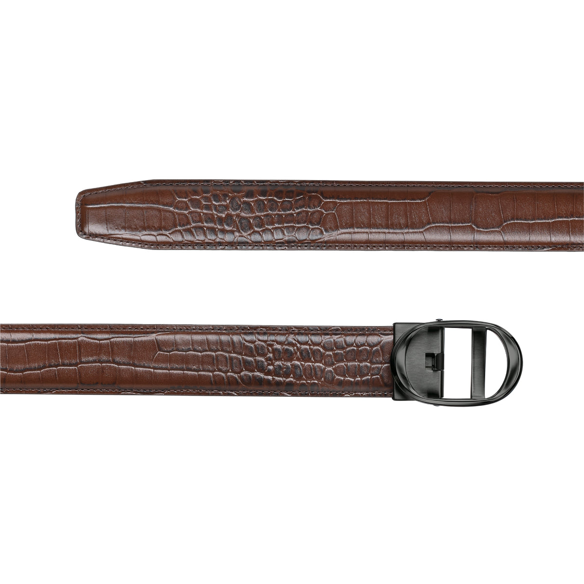 Nova Shiny Gunmetal Autolock Buckle With Mandeville Brown Leather Strap