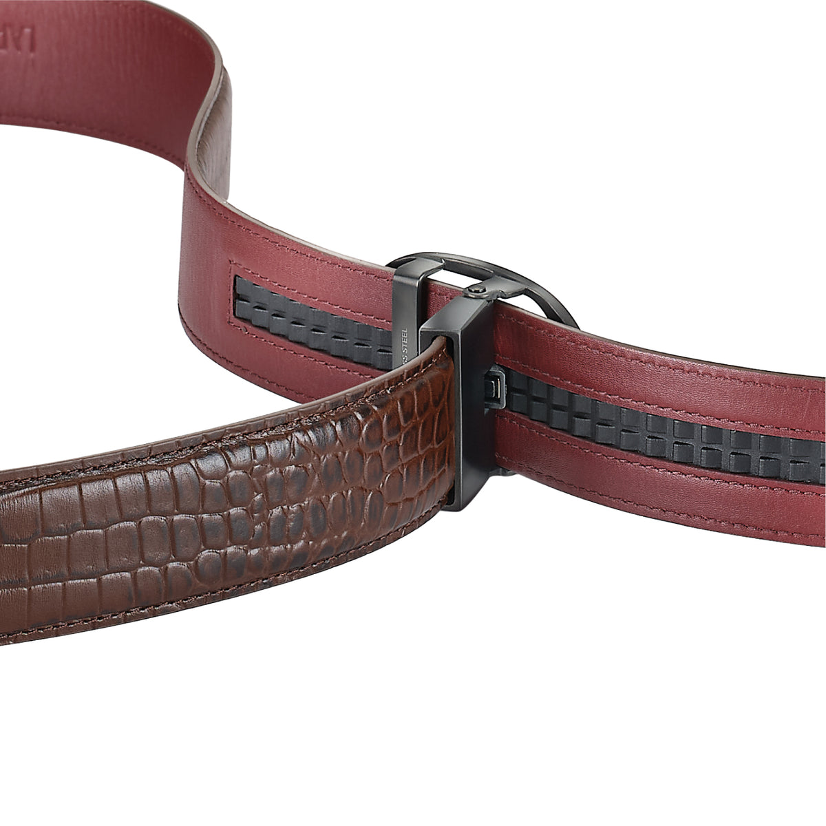 Nova Shiny Gunmetal Autolock Buckle With Mandeville Brown Leather Strap