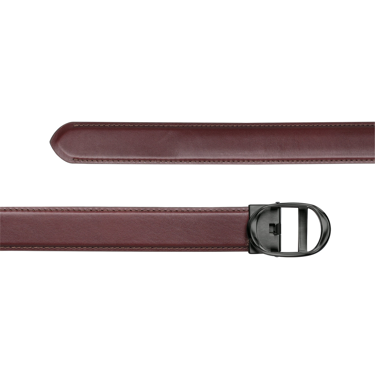 Nova Shiny Gunmetal Autolock Buckle With Cacao Dark Brown Leather Strap