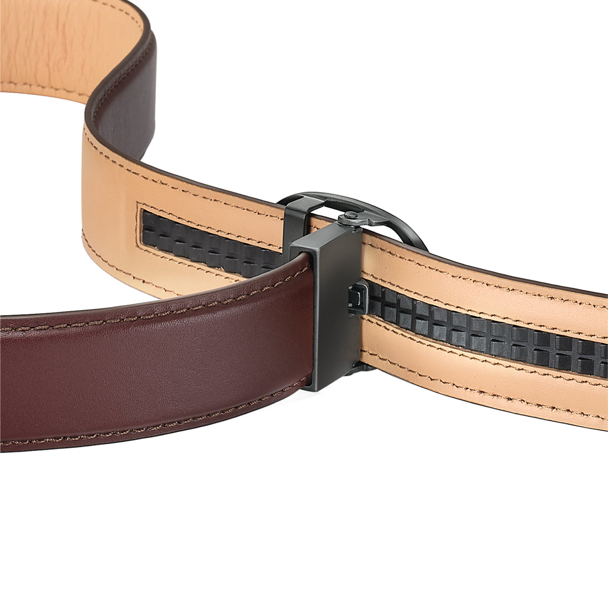 Nova Shiny Gunmetal Autolock Buckle With Cacao Dark Brown Leather Strap