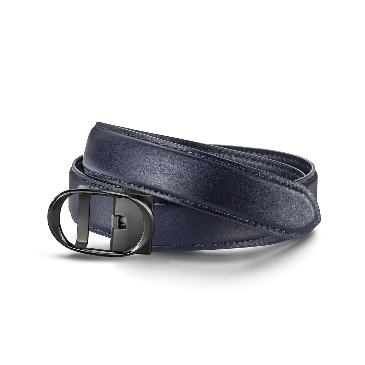 Nova Shiny Gunmetal Autolock Buckle With Midnight Navy Leather Strap