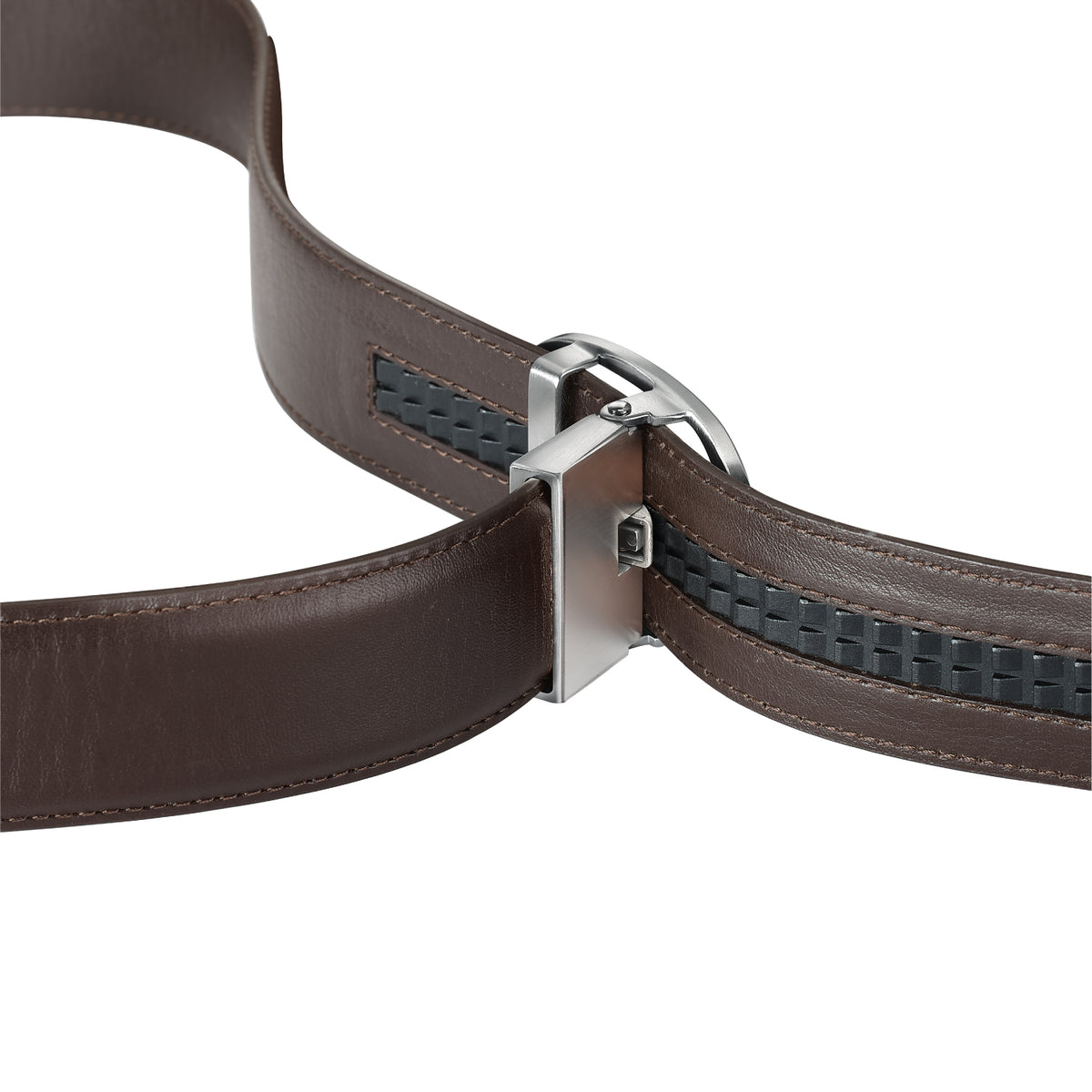 Nova Shiny Chrome Autolock Buckle With Brown Leather Strap