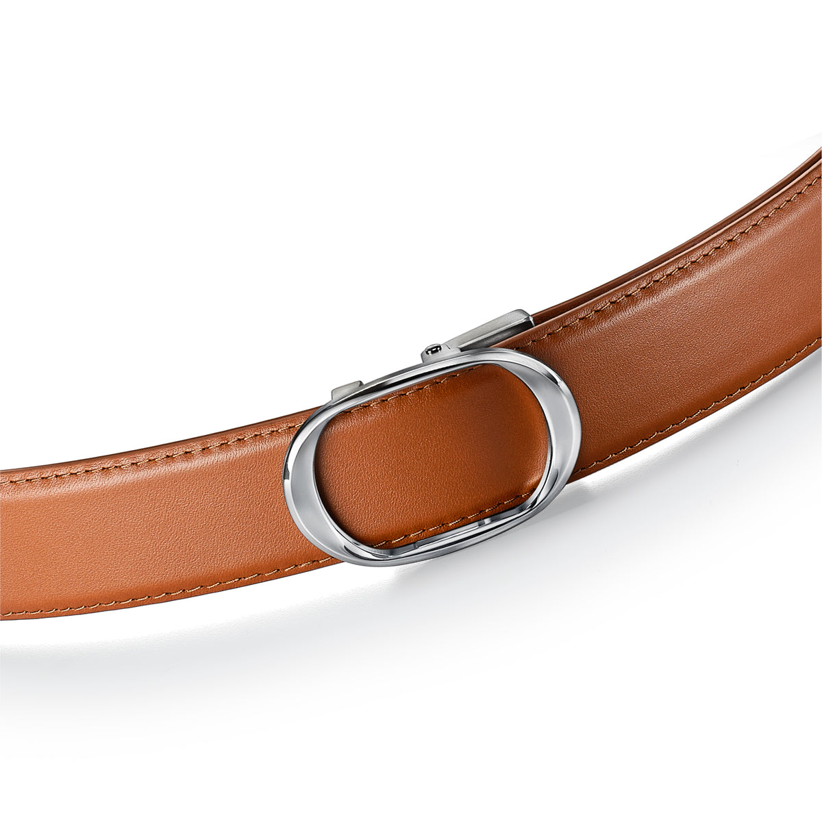 Nova Shiny Chrome Autolock Buckle With Tan Leather Strap