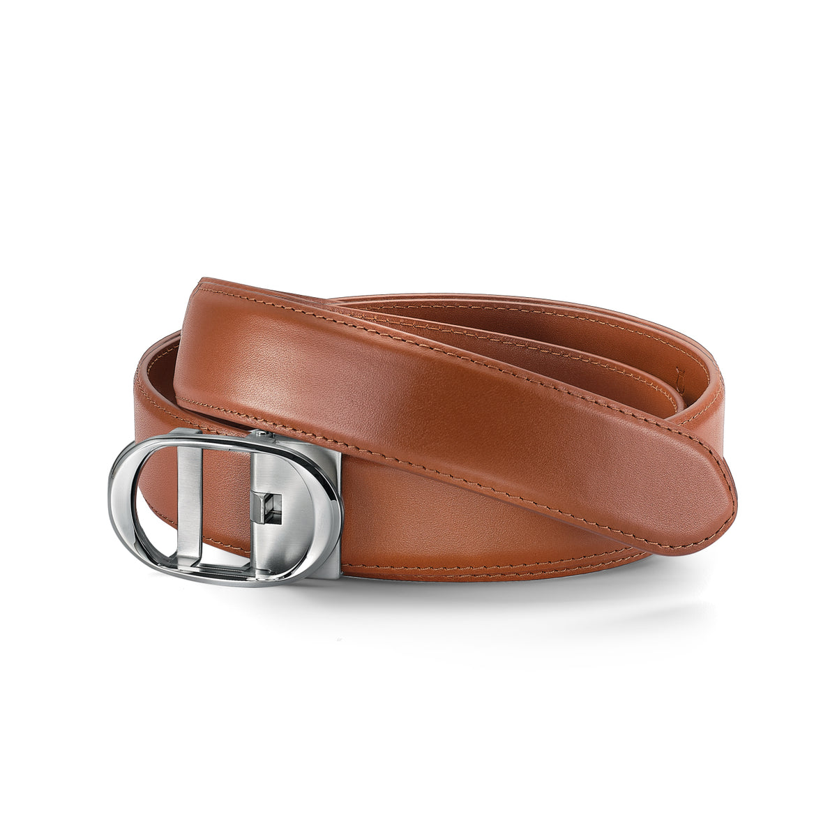 Nova Shiny Chrome Autolock Buckle With Tan Leather Strap