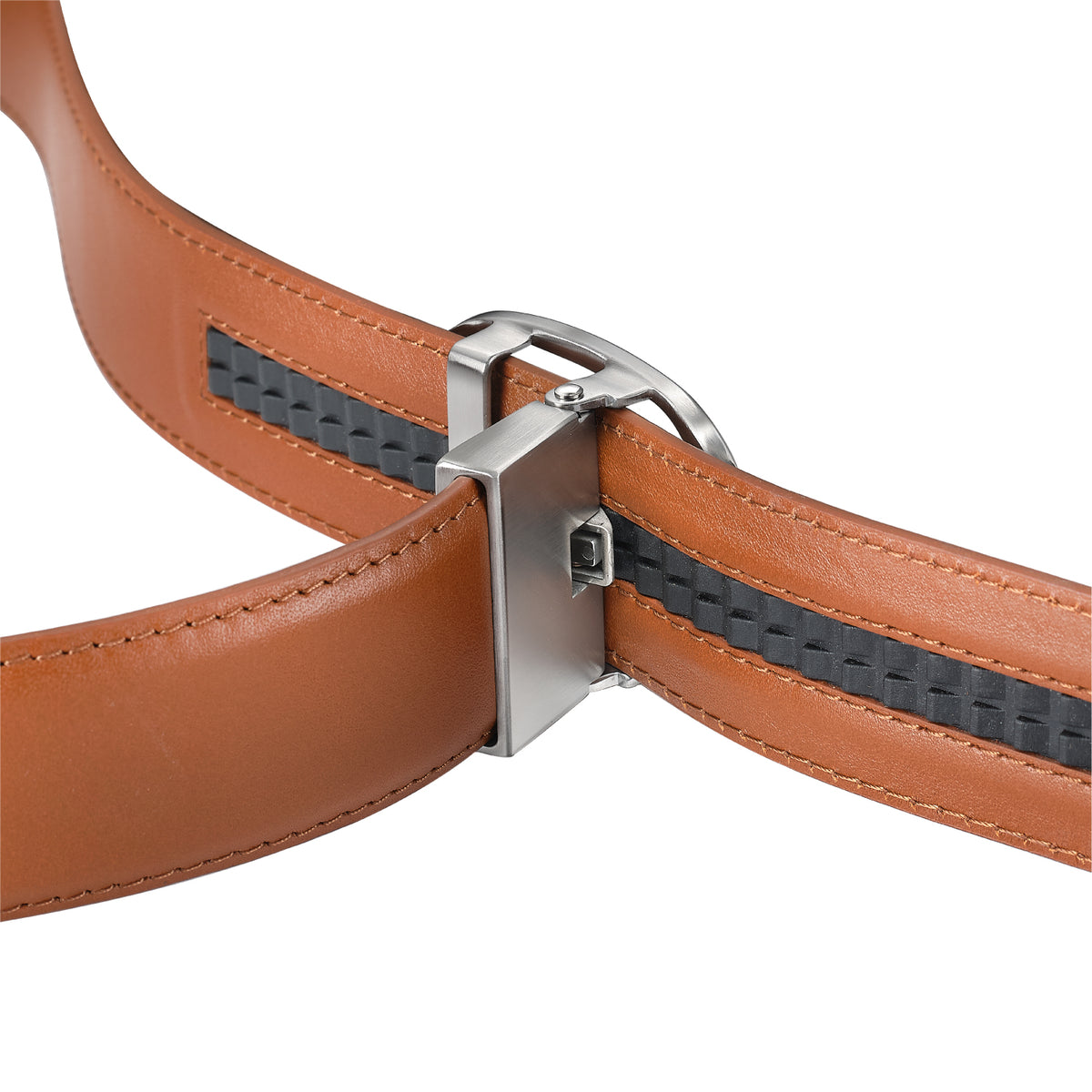 Nova Shiny Chrome Autolock Buckle With Tan Leather Strap