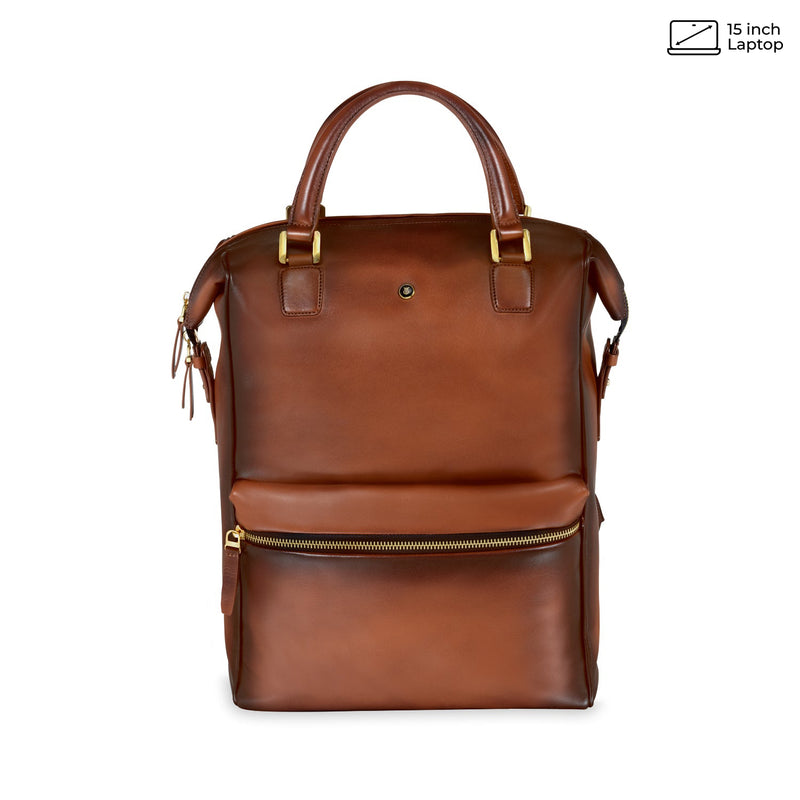 Roxton Cognac Tote Backpack