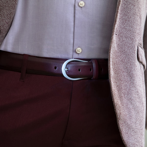 Sullivan Merlot Leather Belt