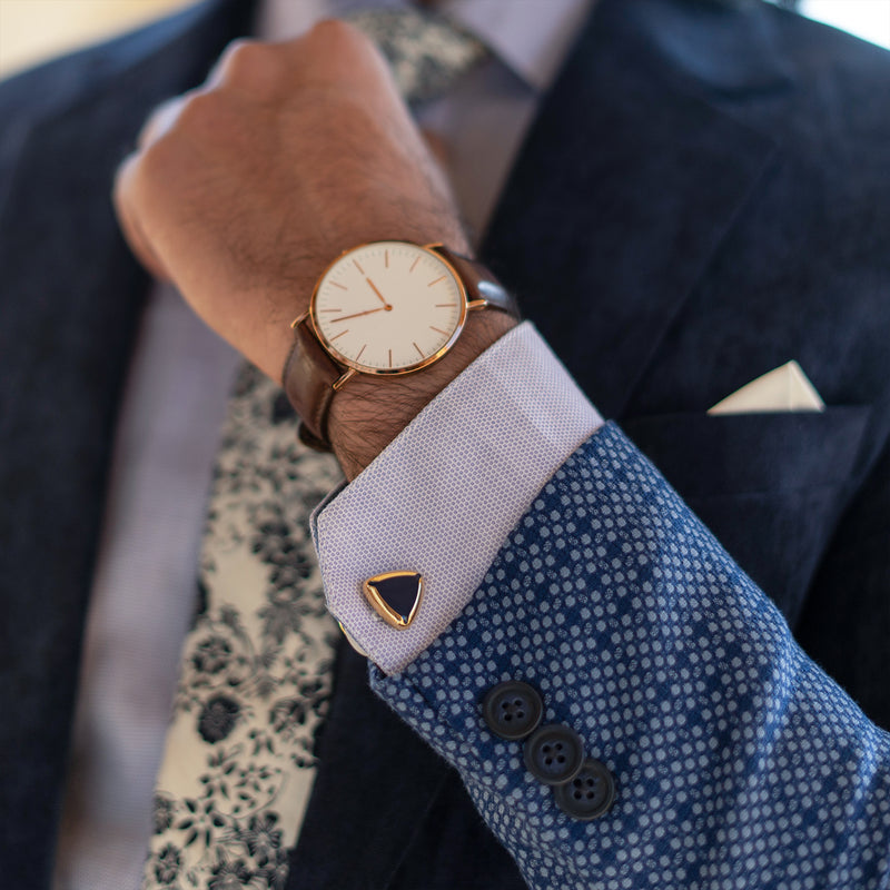 Shard Blue Enamel Cufflinks