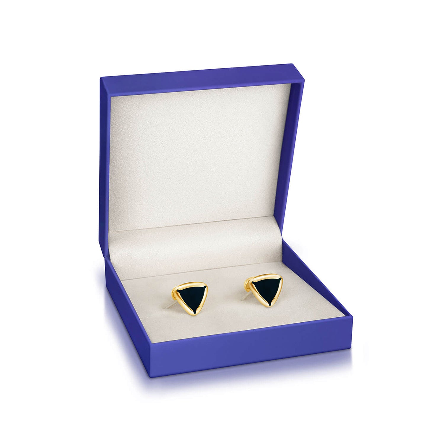 Shard 24K Gold-Plated Black Enamel Cufflinks