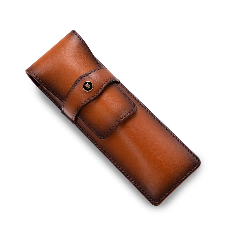 Classic Brown Two Pen Pouch