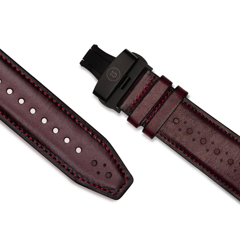 Bordeaux Deployment Clasp Watch Strap