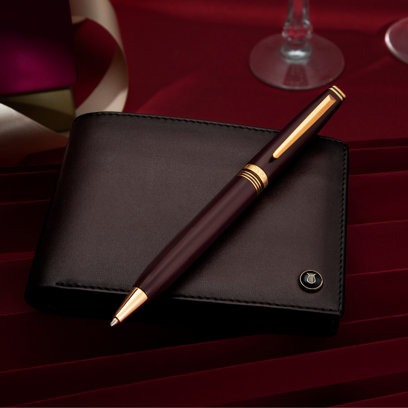 Contemporary Bordeaux Pen and Ducorium Wallet Set