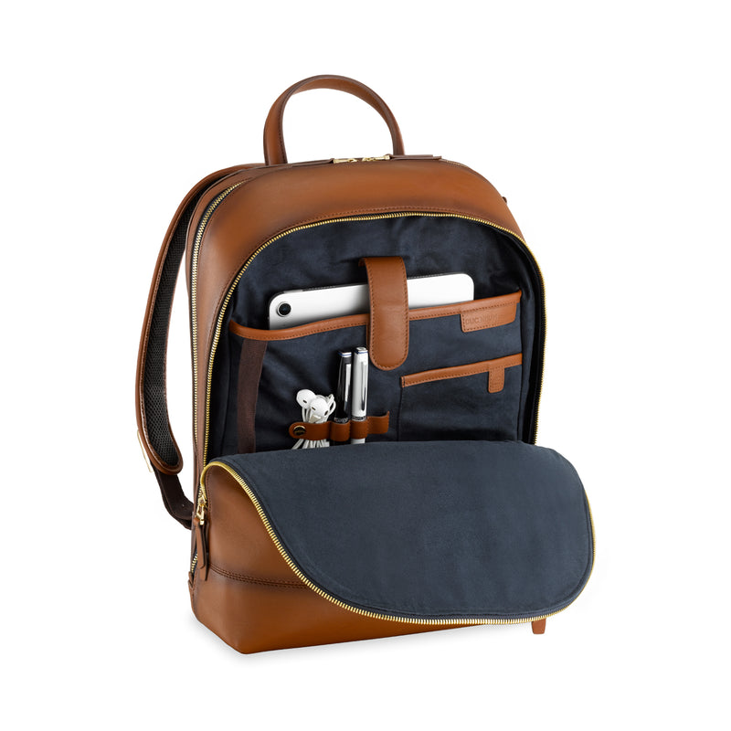 Hampton Cognac L-Zip Backpack