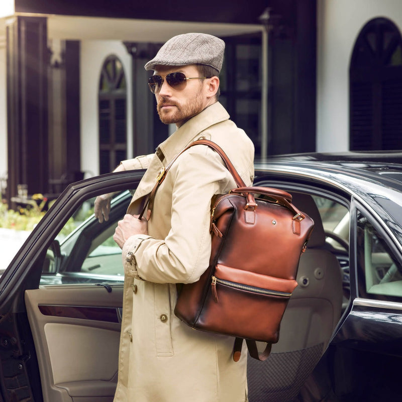 Roxton Cognac Tote Backpack